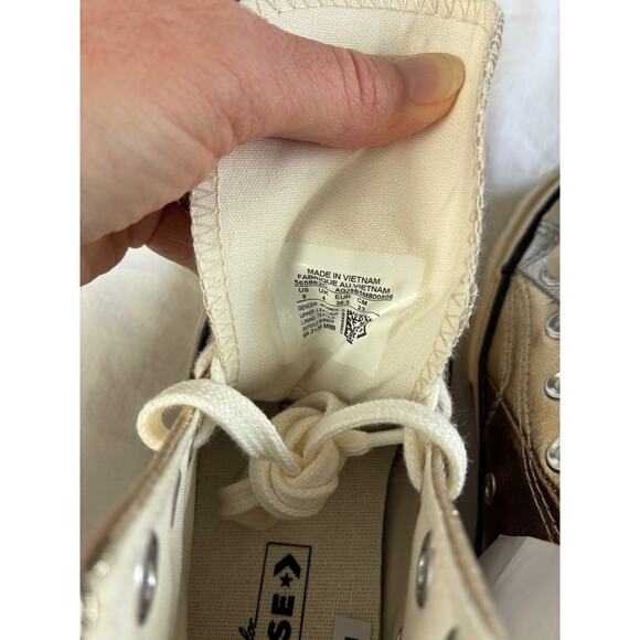 NWOB Converse Chuck 70 Hi‎ Metallic Rainbow Women 6 Pure Silver/Egret Sneaker - Picture 7 of 11